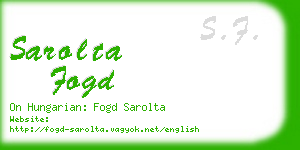 sarolta fogd business card
